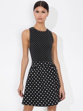 ALICE + OLIVIA chara polka dot mini dress drop waist cocktail party size 10
